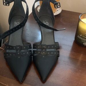 Franco Sarto Black Strappy Heels